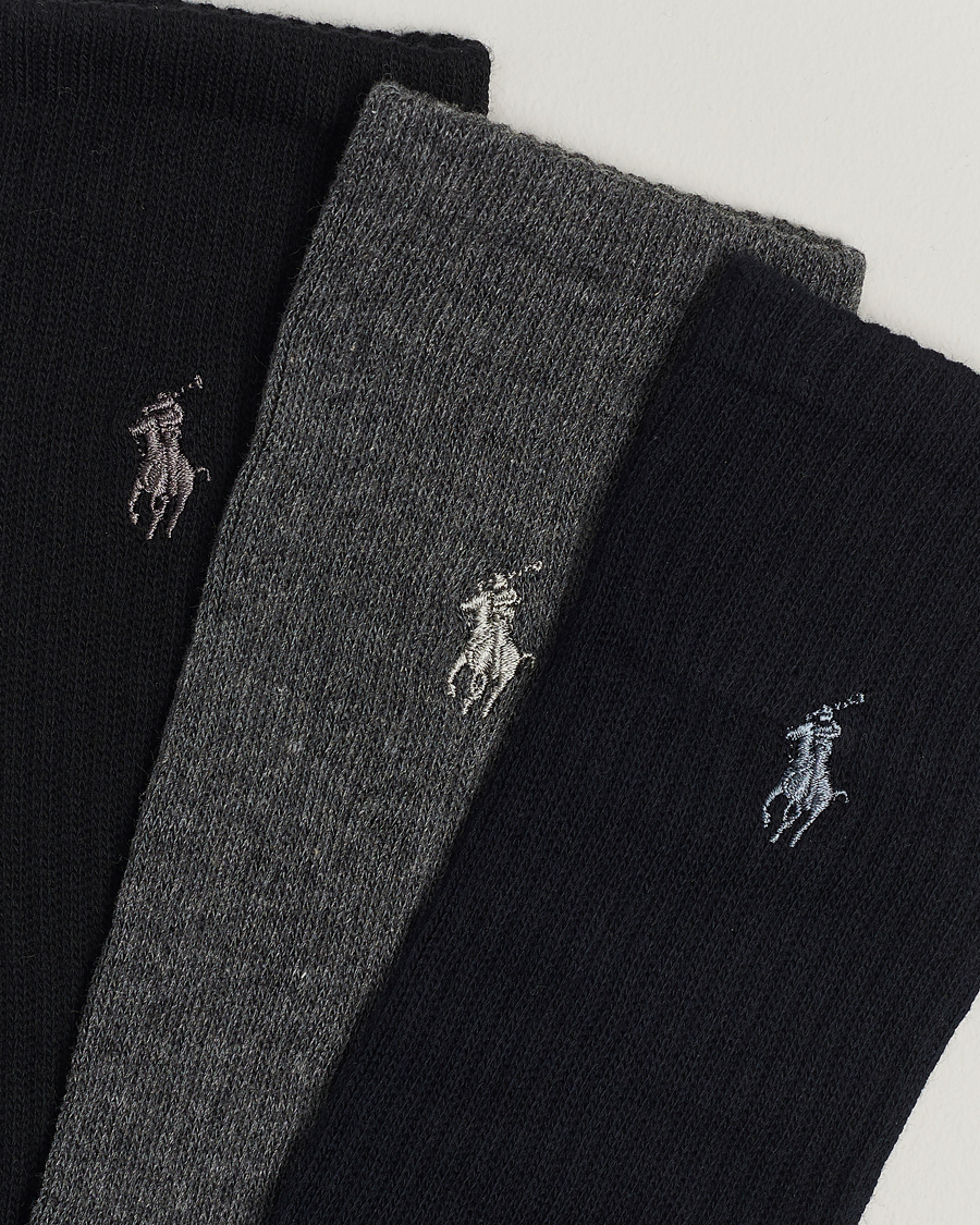 Herren | Normale Socken | Polo Ralph Lauren | 3-Pack Crew Sock Navy/Charcoal/Black
