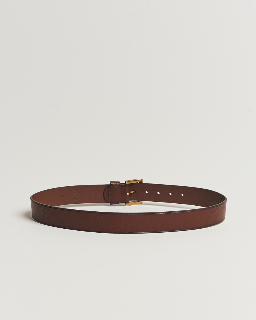 Herren |  | Polo Ralph Lauren | Pebbled Leather Belt Brown