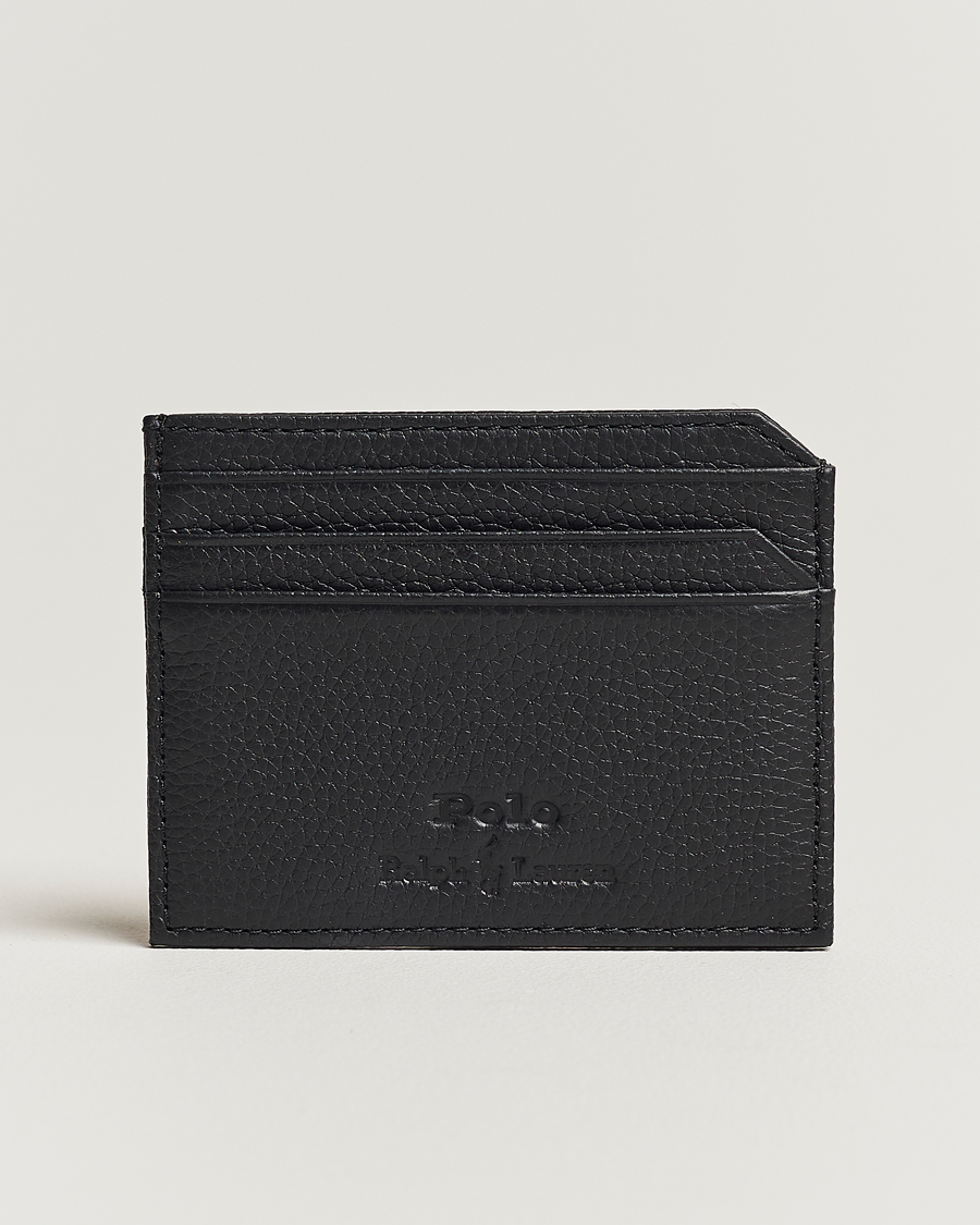 Herren | Kartenetui | Polo Ralph Lauren | Pebbled Leather Credit Card Holder Black