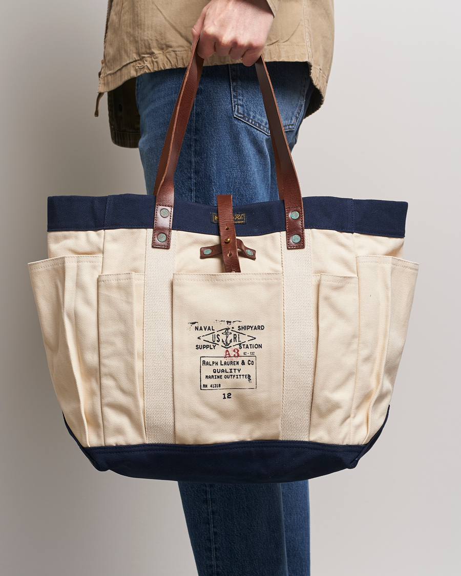 Herren |  | Polo Ralph Lauren | Canvas Totebag Cream/Aviator Navy