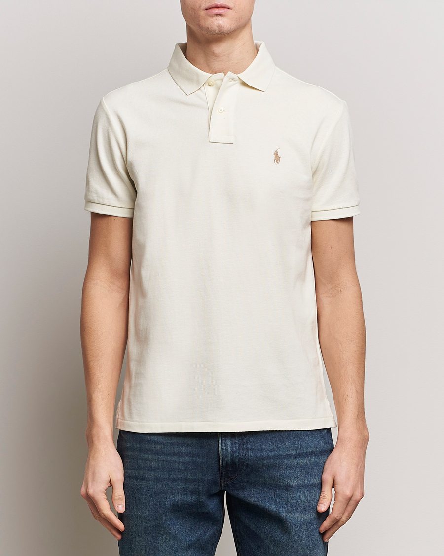 Herren | Poloshirt | Polo Ralph Lauren | Custom Slim Fit Polo Parchment Cream