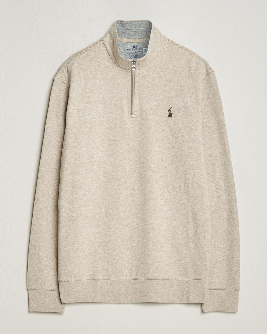Herren | Pullover | Polo Ralph Lauren | Double Knit Half-Zip Sweater Tuscan Beige Heather
