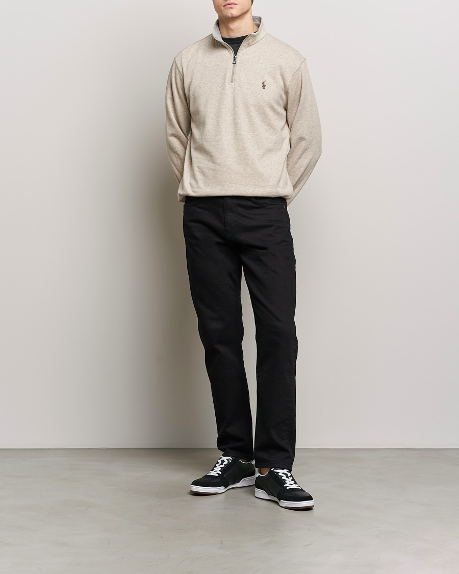 Herren | Pullover | Polo Ralph Lauren | Double Knit Half-Zip Sweater Tuscan Beige Heather
