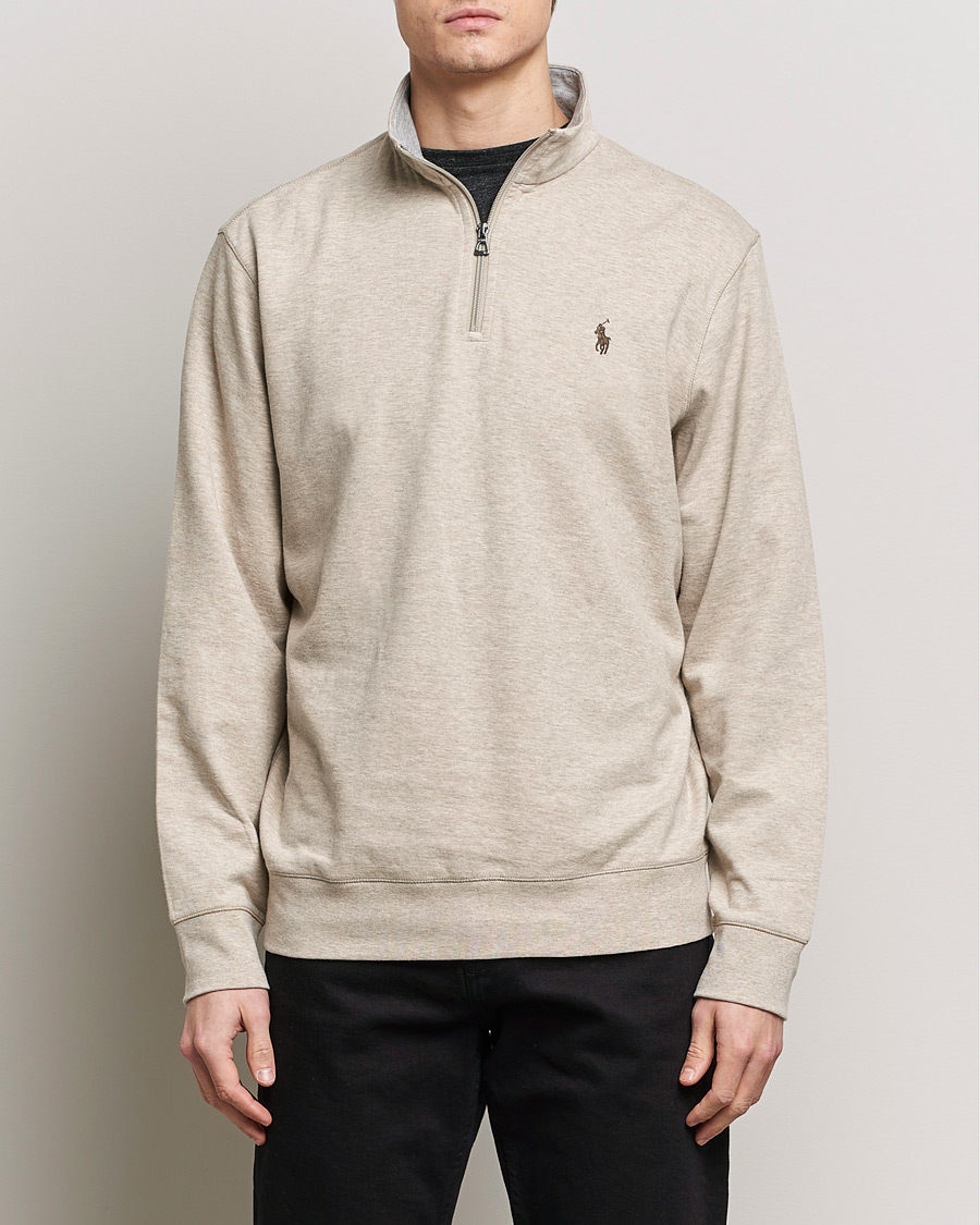 Herren | Pullover | Polo Ralph Lauren | Double Knit Half-Zip Sweater Tuscan Beige Heather