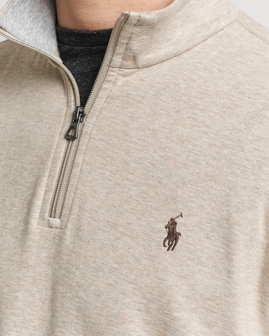 Herren | Pullover | Polo Ralph Lauren | Double Knit Half-Zip Sweater Tuscan Beige Heather