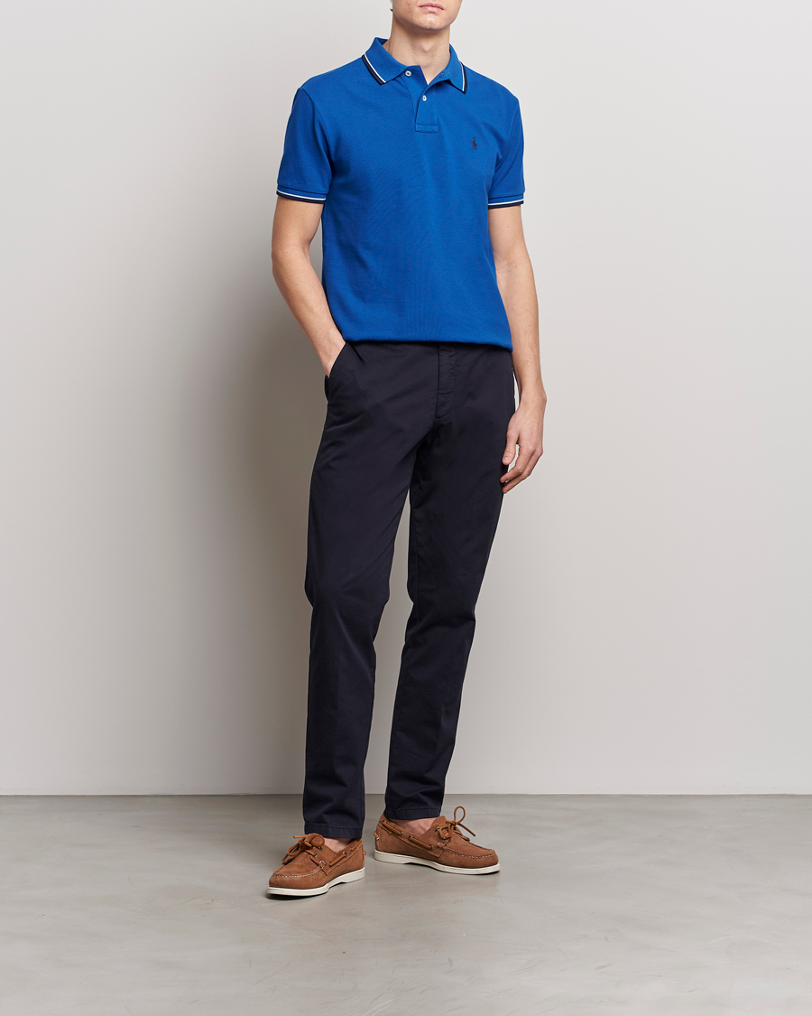 Herren | Poloshirts | Polo Ralph Lauren | Custom Slim Fit Tipped Polo Heritage Blue