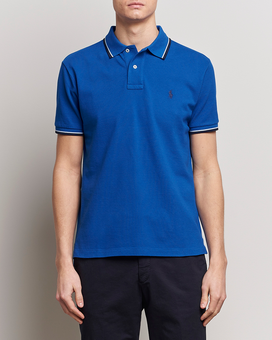 Herren | Poloshirts | Polo Ralph Lauren | Custom Slim Fit Tipped Polo Heritage Blue