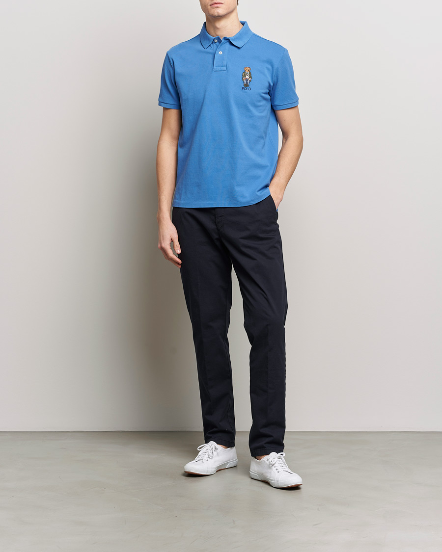 Herren | Poloshirts | Polo Ralph Lauren | Custom Slim Fit Heritage Bear Polo New England Blue