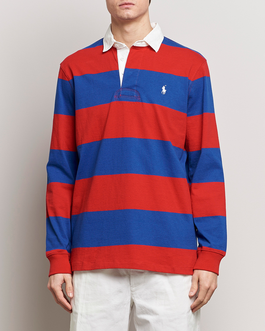Herren | Rugbypullover | Polo Ralph Lauren | Jersey Striped Rugger Red/Rugby Royal