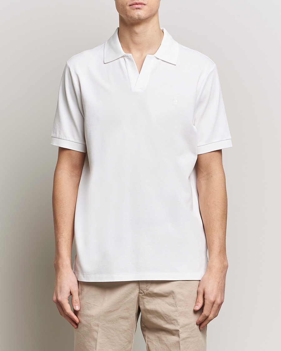 Herren | Only Polo | Polo Ralph Lauren | Classic Fit Open Collar Stretch Polo White