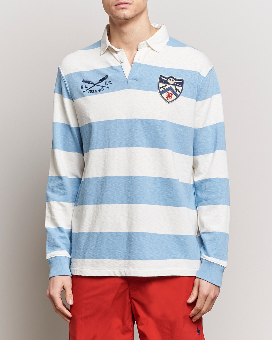 Men | Rugby Shirts | Polo Ralph Lauren | Jersey Striped Rugger Powder Blue/Nevis