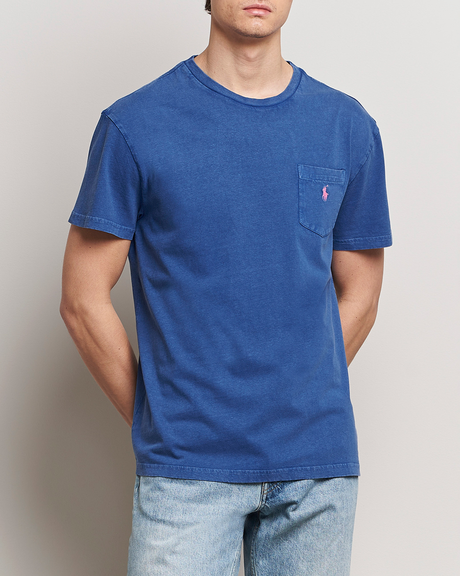 Herren | Kurzarm T-Shirt | Polo Ralph Lauren | Cotton Linen Crew Neck T-Shirt Beach Royal