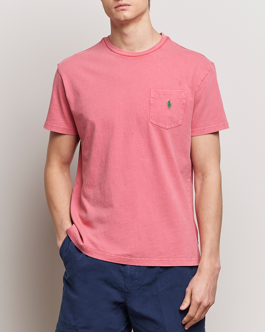 Herren | Kurzarm T-Shirt | Polo Ralph Lauren | Cotton Linen Crew Neck T-Shirt Pale Red
