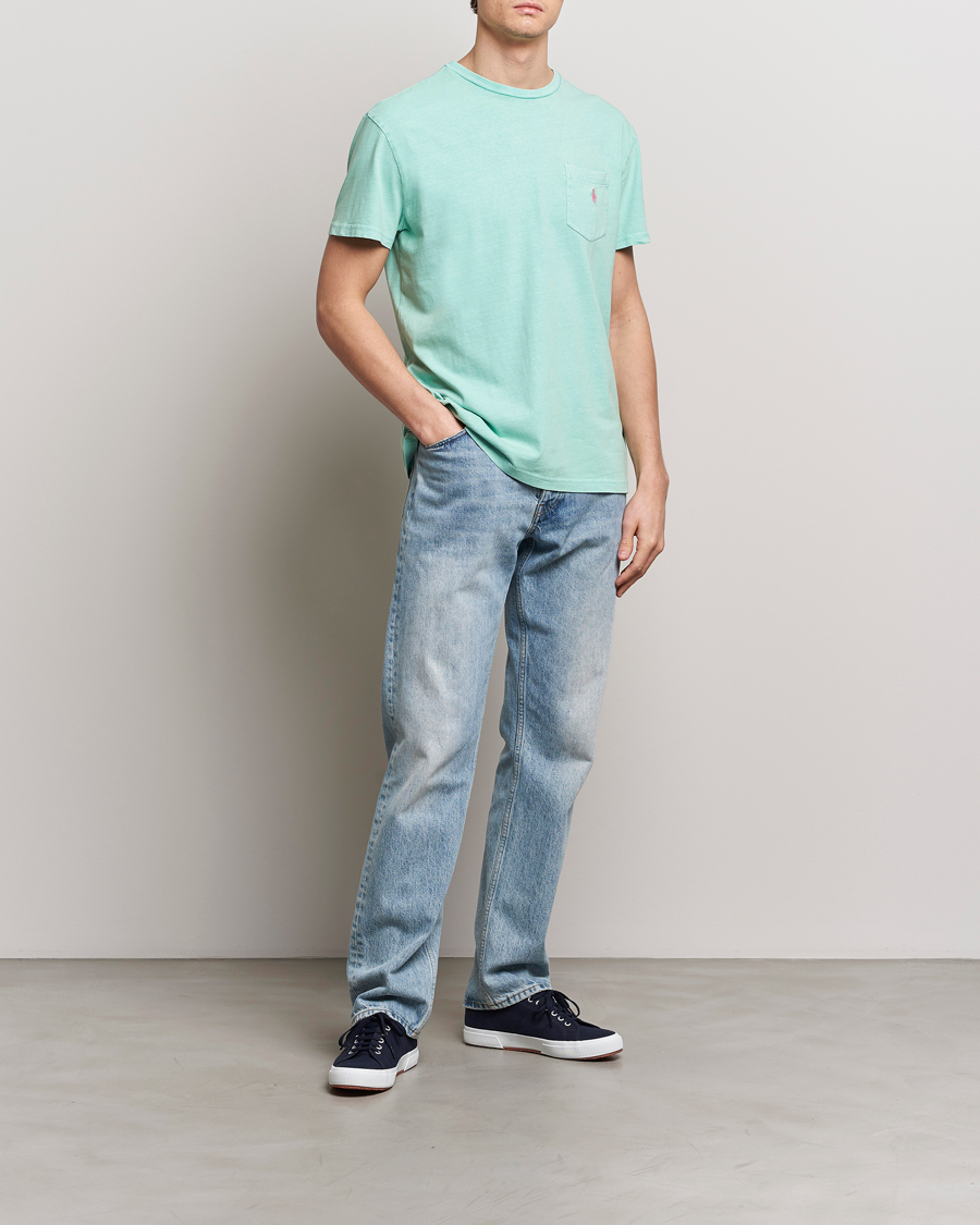 Herren | T-Shirts | Polo Ralph Lauren | Cotton Linen Crew Neck T-Shirt Celadon