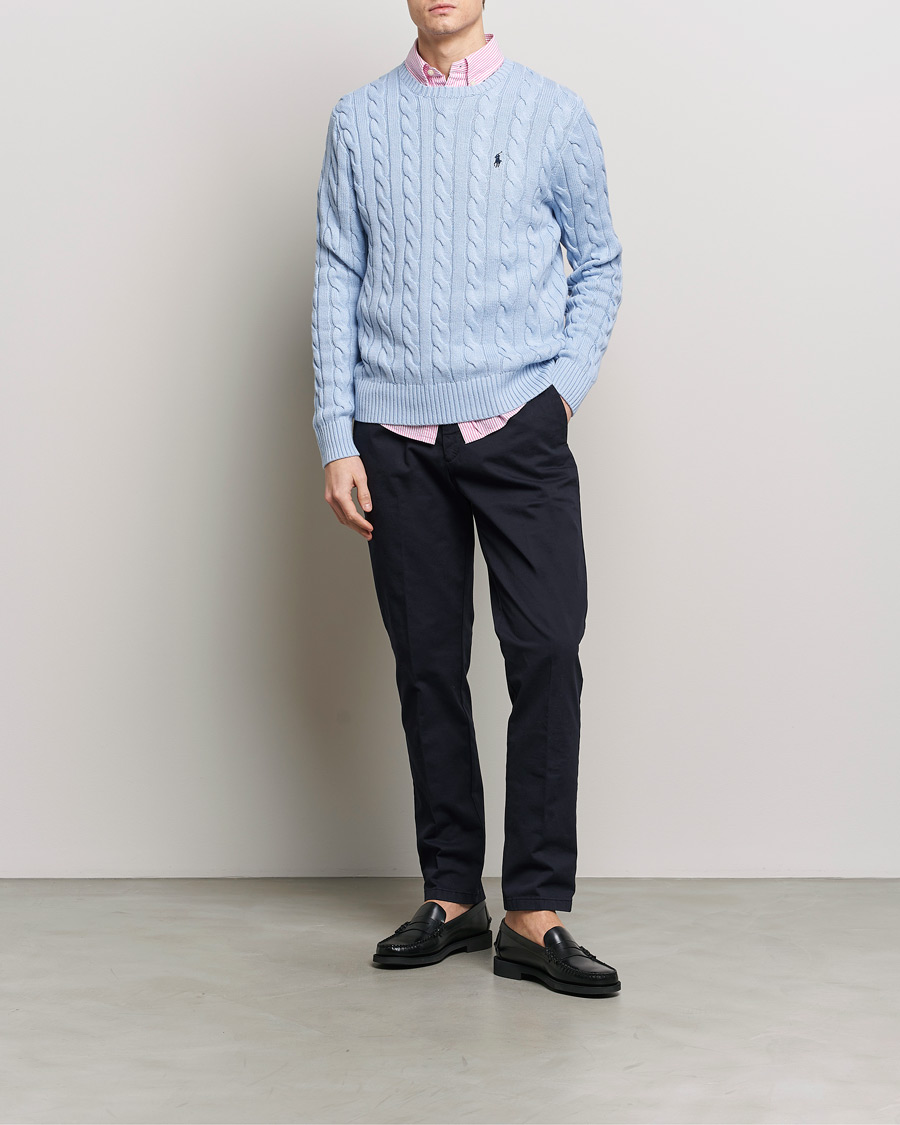Herren | Pullover | Polo Ralph Lauren | Cotton Cable Pullover Blue Hyacinth