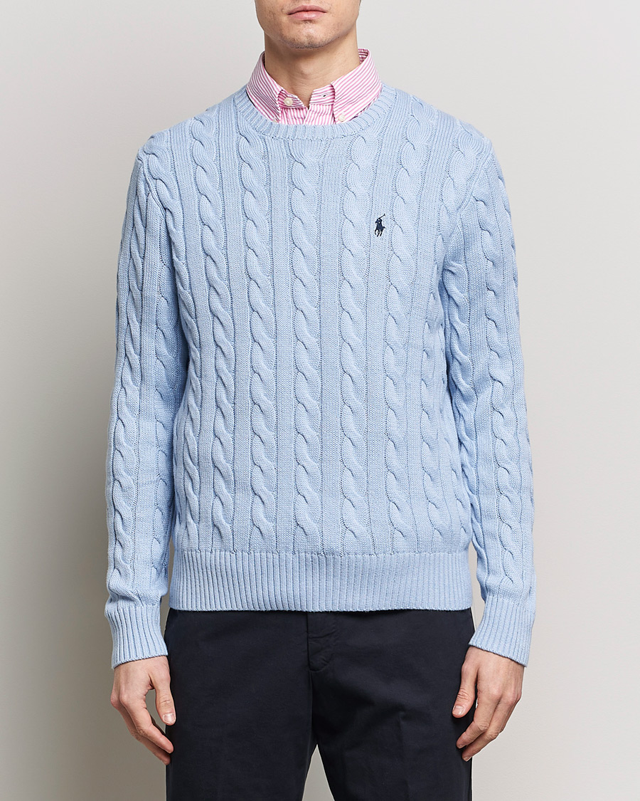 Herren | Treue-Rabatt für Stammkunden | Polo Ralph Lauren | Cotton Cable Pullover Blue Hyacinth