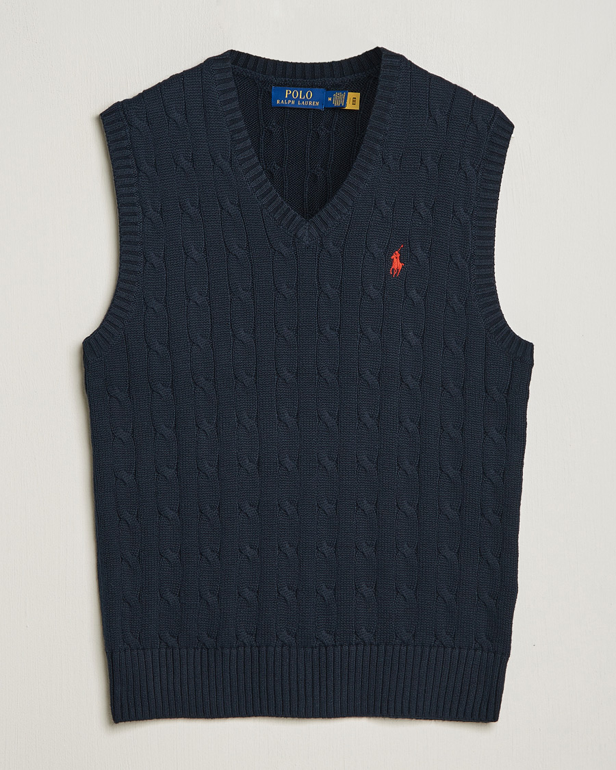 Herren | Pullover | Polo Ralph Lauren | Cotton Cable Vest Hunter Navy