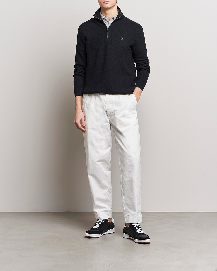 Herren | Pullover | Polo Ralph Lauren | Textured Half-Zip Polo Black