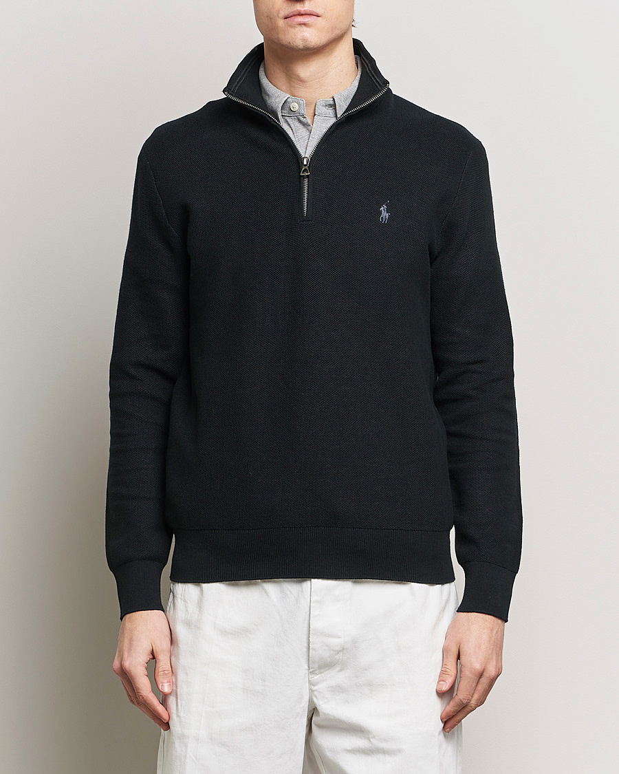 Herren | Pullover | Polo Ralph Lauren | Textured Half Zip Polo Black