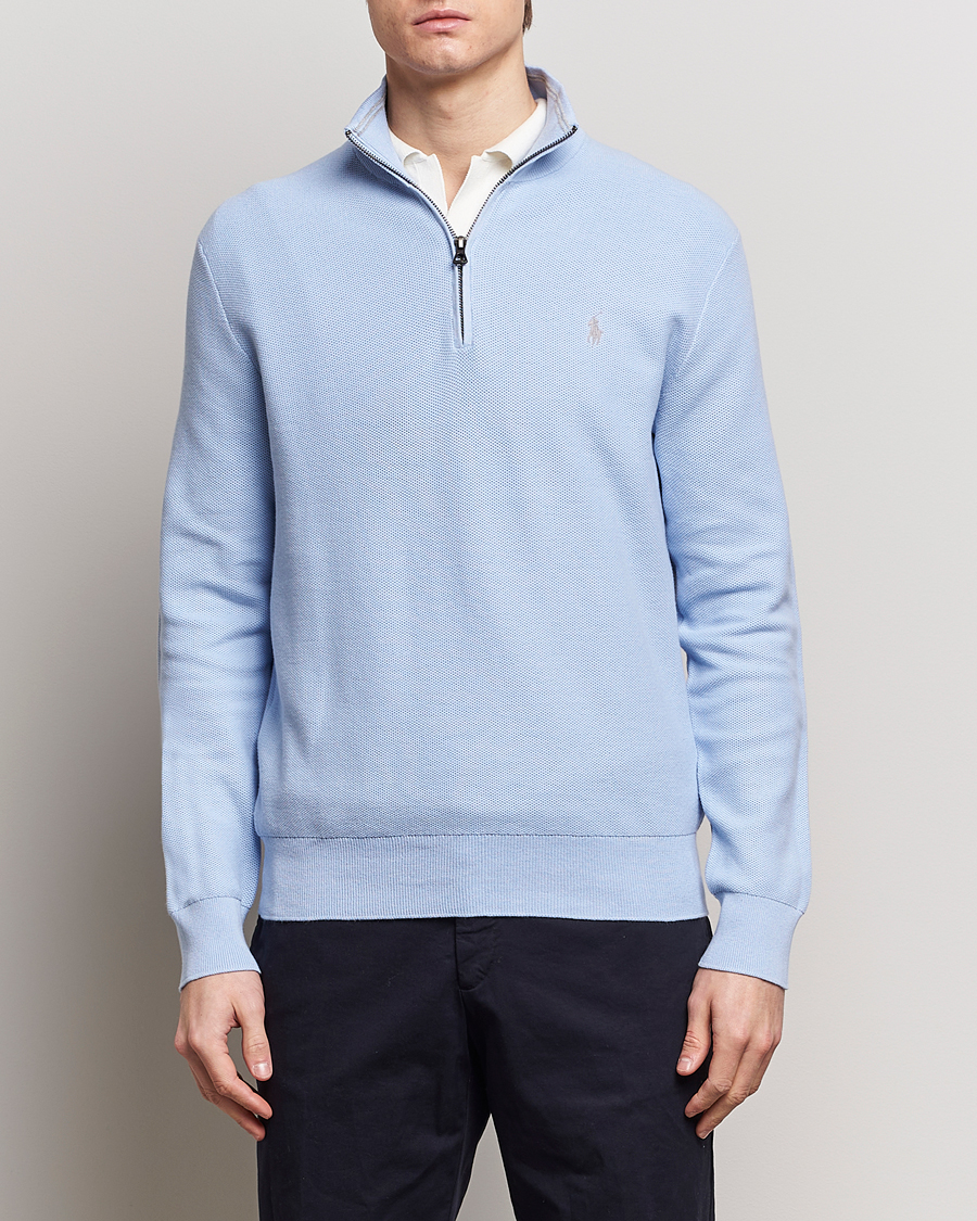 Herren |  | Polo Ralph Lauren | Textured Half-Zip Blue Hyacinth