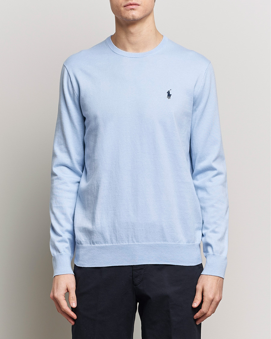 Herren | Sale | Polo Ralph Lauren | Cotton Crew Neck Sweater Blue Hyacinth