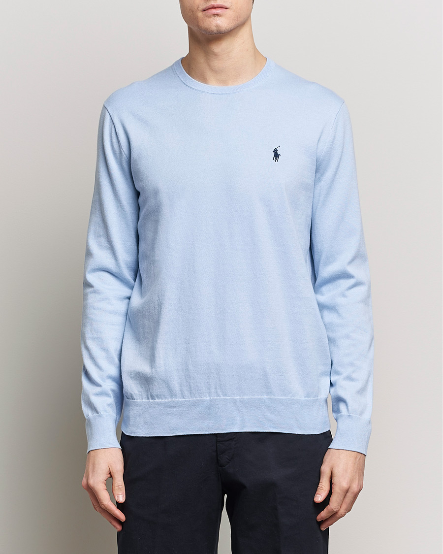 Herren | Polo Ralph Lauren | Polo Ralph Lauren | Cotton Crew Neck Sweater Blue Hyacinth