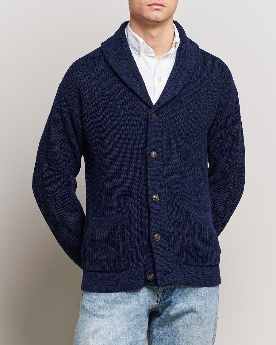 Herren | Only Polo | Polo Ralph Lauren | Cotton/Linen Shawl Collar Cardigan Bright Navy