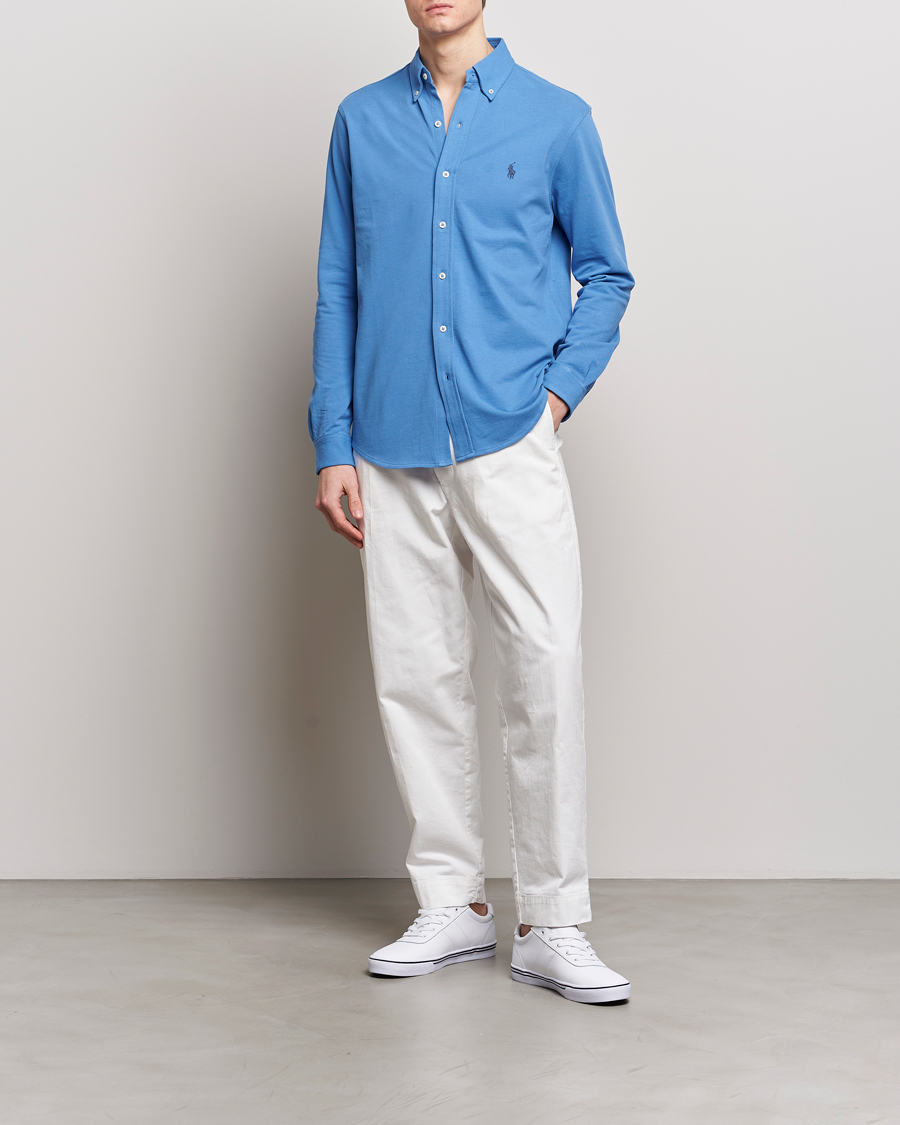 Herren | Hemden | Polo Ralph Lauren | Featherweight Mesh Shirt New England Blue