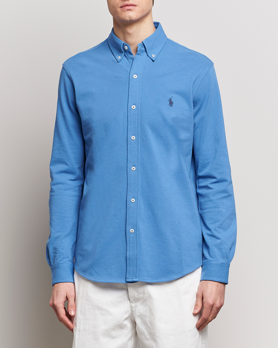 Herren | Freizeithemden | Polo Ralph Lauren | Featherweight Mesh Shirt New England Blue
