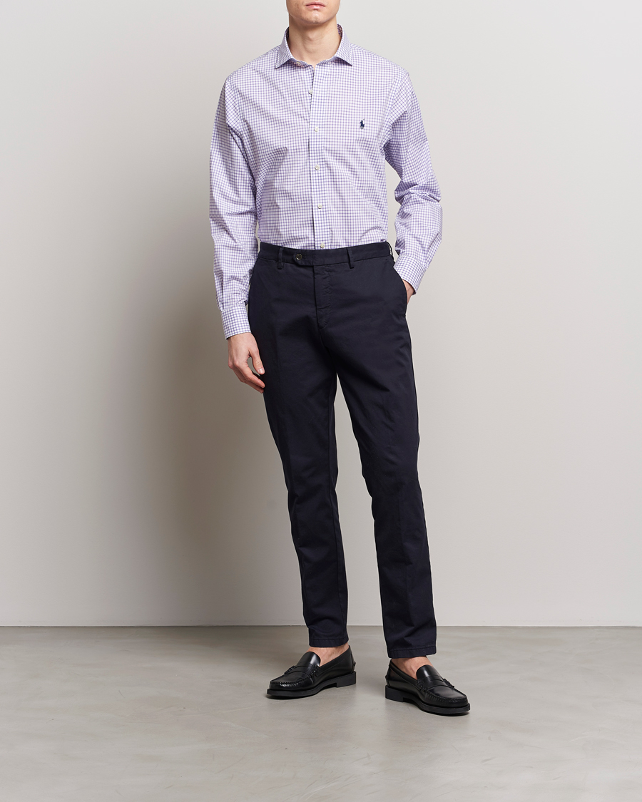 Herren | Businesshemden | Polo Ralph Lauren | Custom Fit Poplin Shirt Purple/White