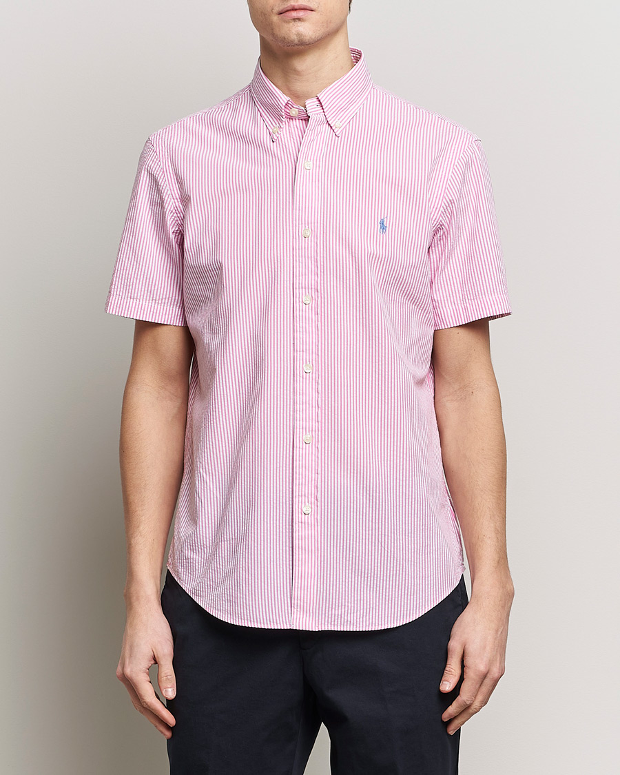 Herren | Hemden | Polo Ralph Lauren | Seersucker Short Sleeve Striped Shirt Rose/White