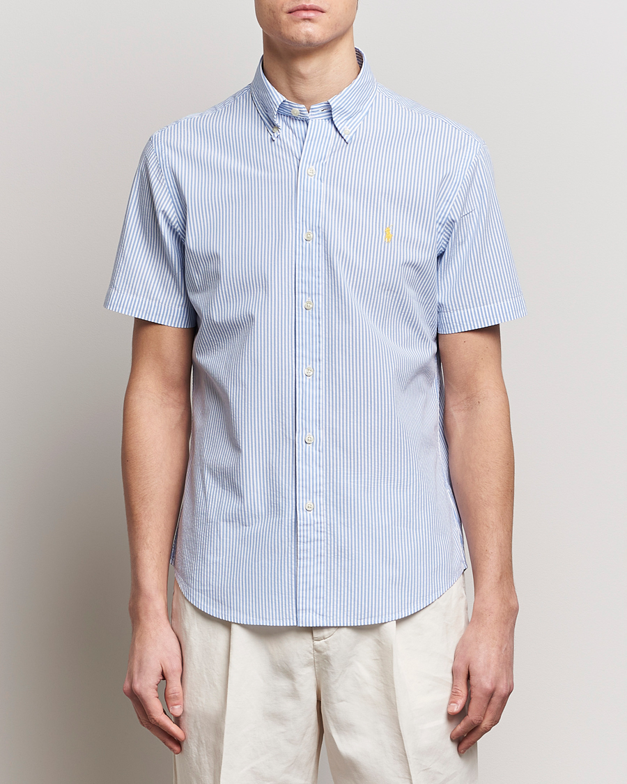 Herren | Kleidung | Polo Ralph Lauren | Seersucker Short Sleeve Striped Shirt Blue/White