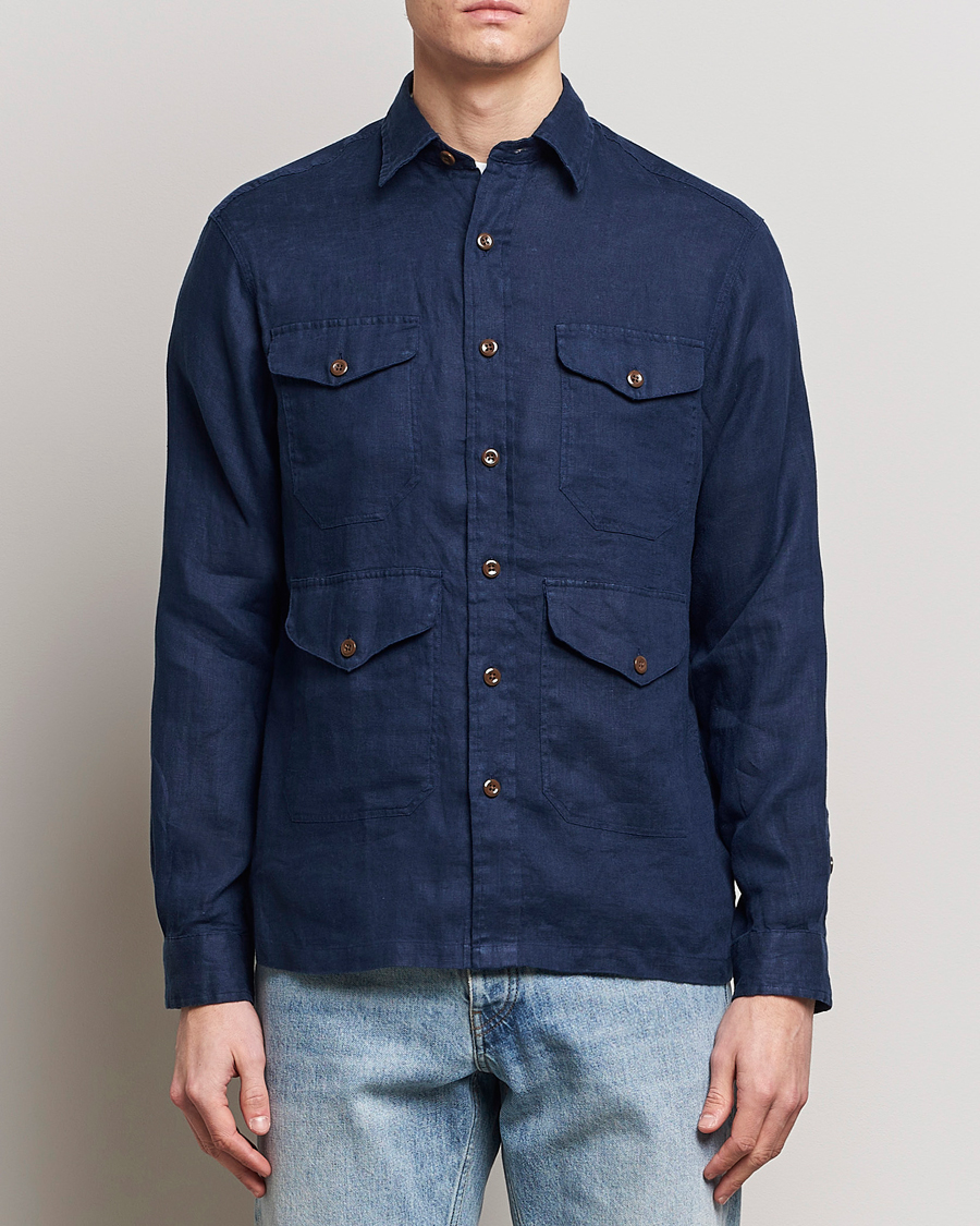 Herren | Hemden | Polo Ralph Lauren | Linen Overshirt Newport Navy