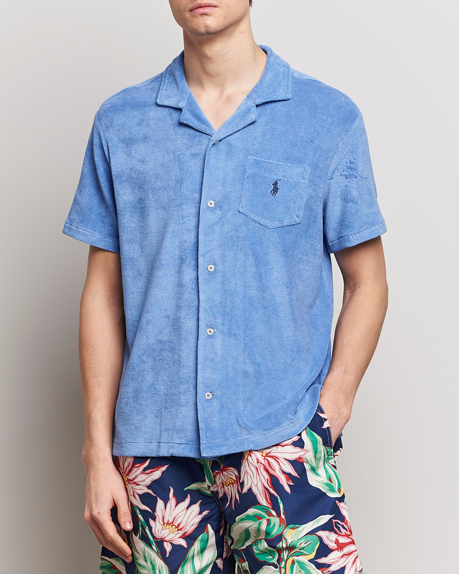 Herren | Kurzarmhemden | Polo Ralph Lauren | Cotton Terry Short Sleeve Shirt Harbor Island Blue
