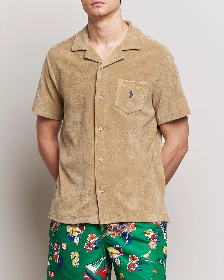 Herr | Skjortor | Polo Ralph Lauren | Cotton Terry Short Sleeve Shirt Coastal Beige