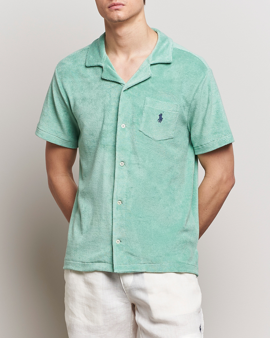 Herren | Freizeithemden | Polo Ralph Lauren | Cotton Terry Short Sleeve Shirt Celadon