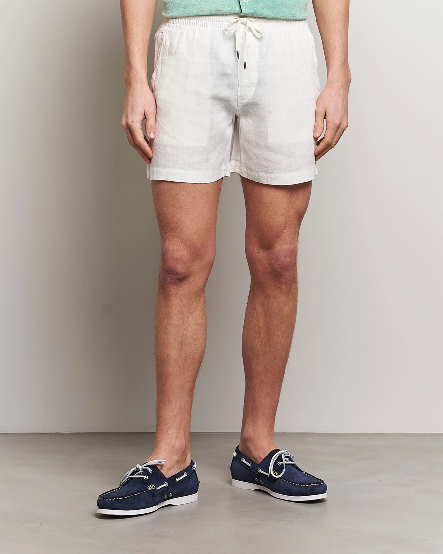 Men |  | Polo Ralph Lauren | Prepster Linen Drawstring Shorts Deckwash White