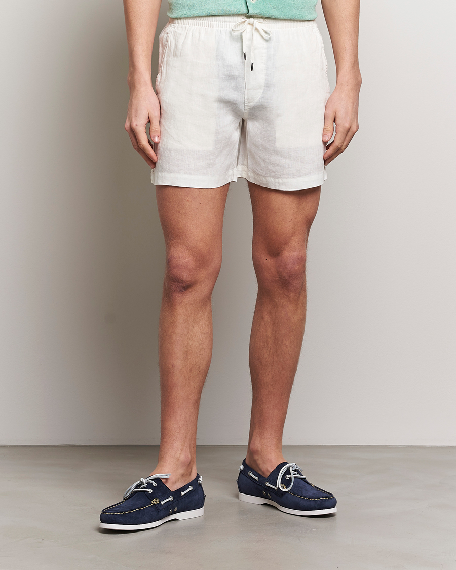 Herren | Preppy Authentic | Polo Ralph Lauren | Prepster Linen Drawstring Shorts Deckwash White