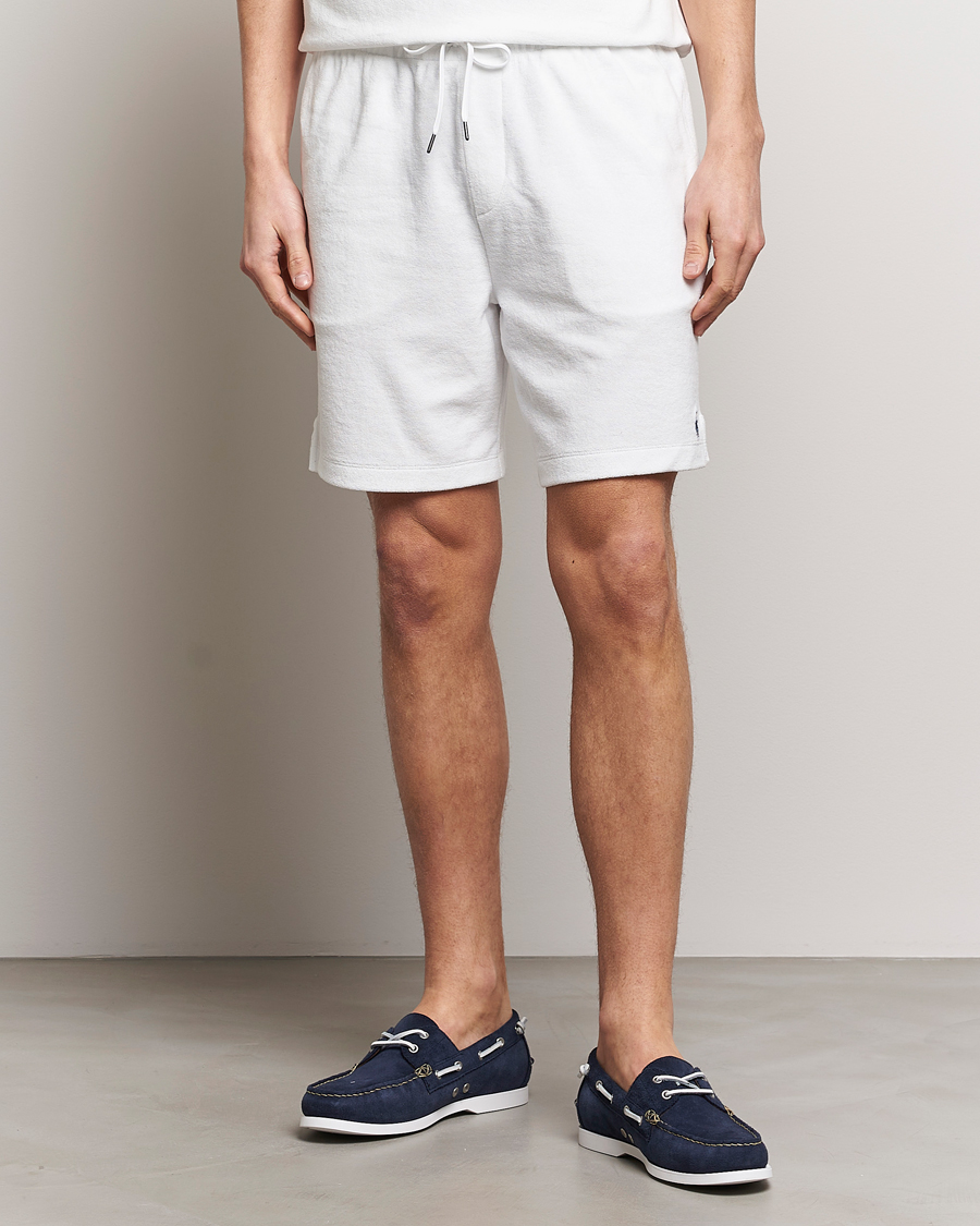 Men | Drawstring Shorts | Polo Ralph Lauren | Cotton Terry Drawstring Shorts White
