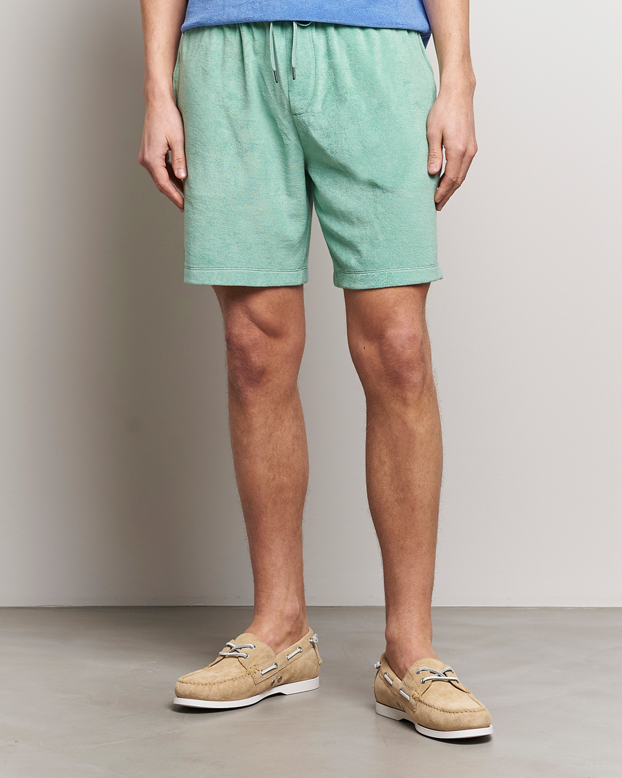 Men | Drawstring Shorts | Polo Ralph Lauren | Cotton Terry Drawstring Shorts Celadon