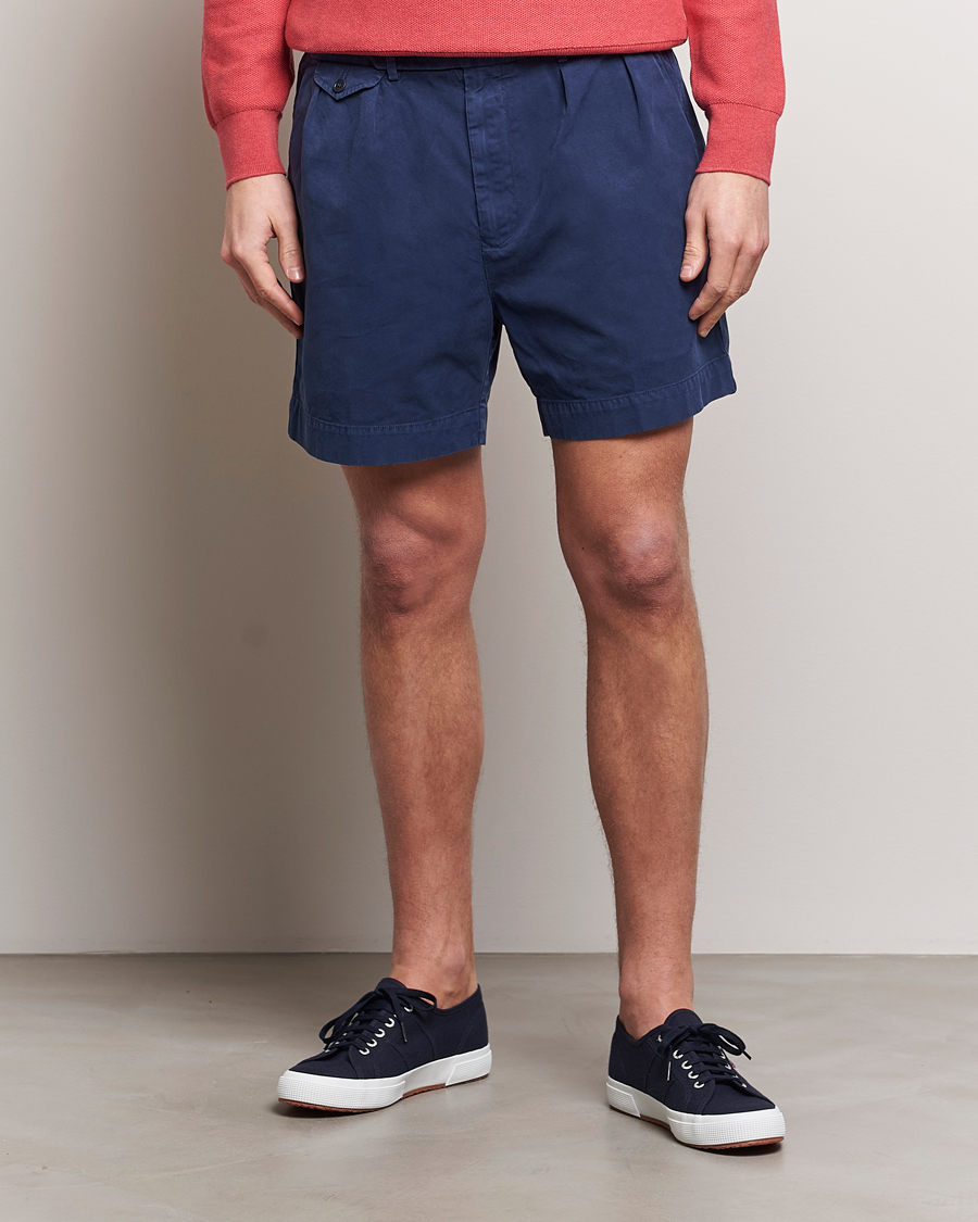 Herr | Kläder | Polo Ralph Lauren | Pleated Featherweight Twill Shorts Newport Navy