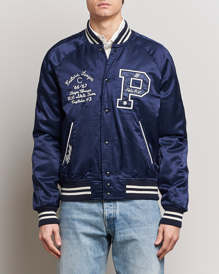 Satin varsity bomber jacket new arrivals