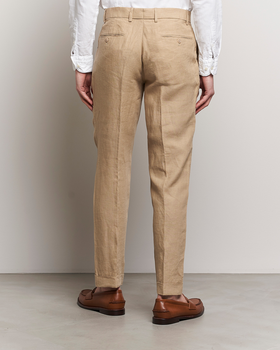 Herren | Hosen | Polo Ralph Lauren | Linen Pleated Trousers Coastal Beige