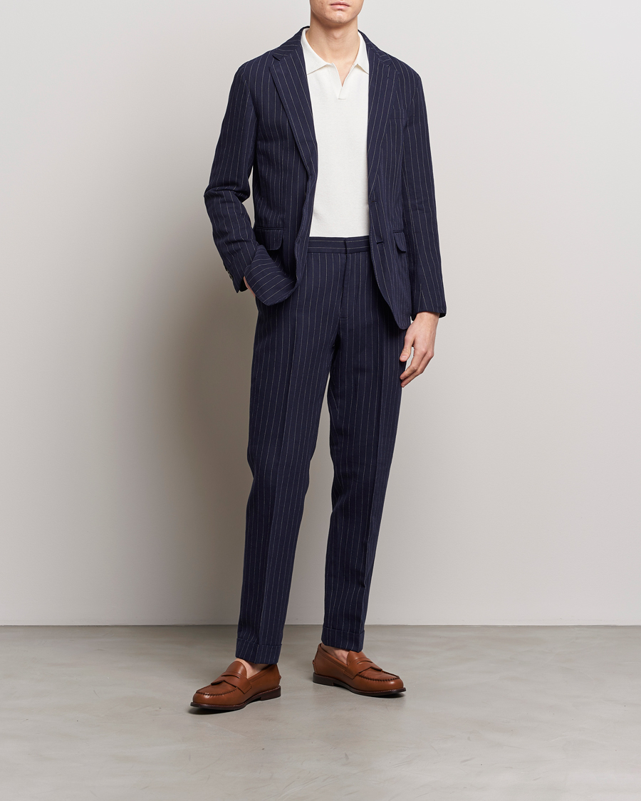 Herren | Sakkos | Polo Ralph Lauren | Linen Pinstripe Sportcoat Navy/Cream