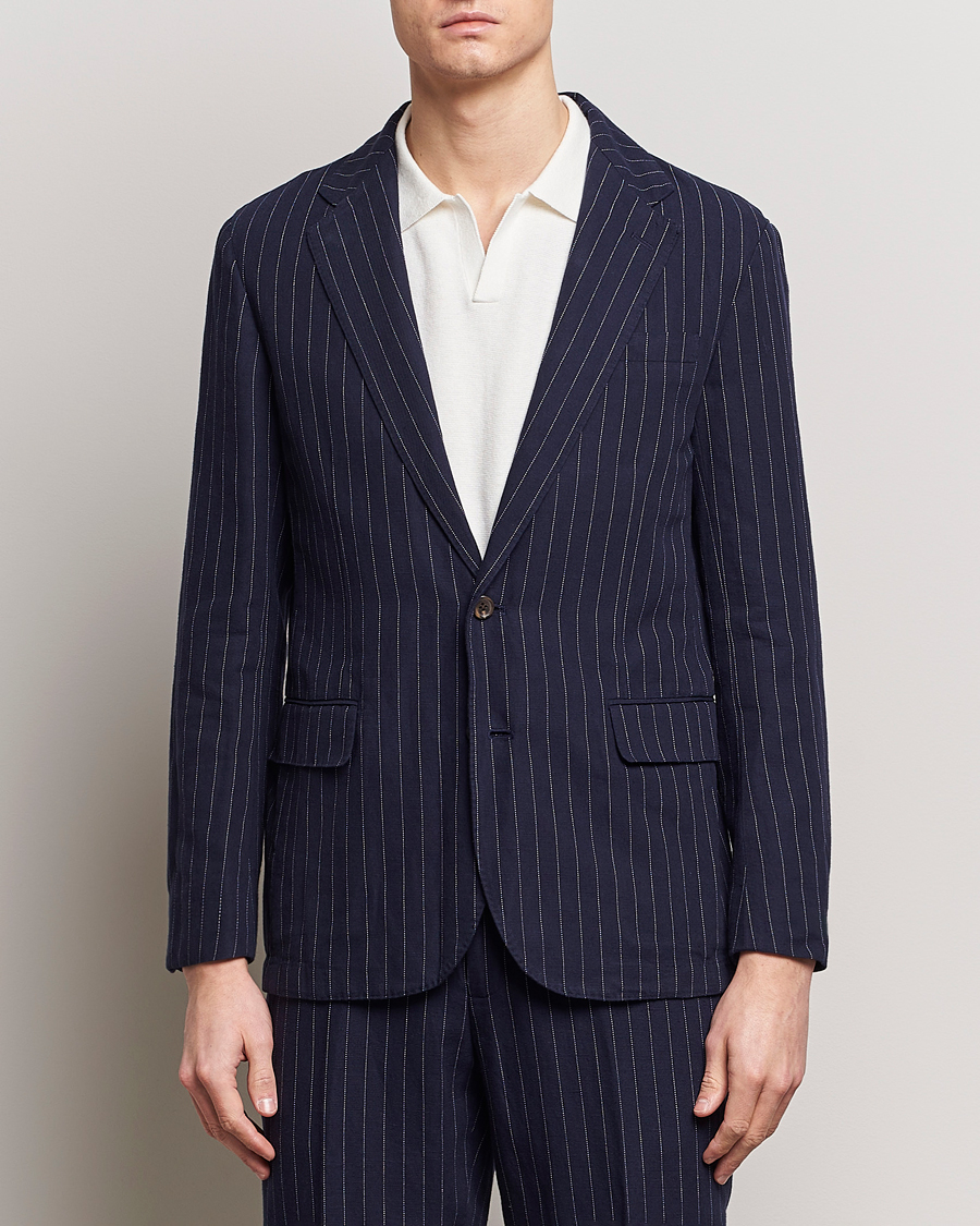 Herren |  | Polo Ralph Lauren | Linen Pinstripe Sportcoat Navy/Cream