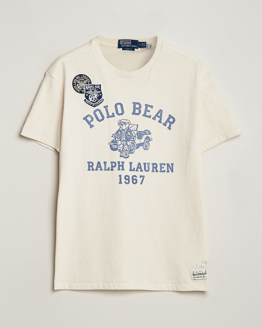 Polo Ralph Lauren Graphic Printed Crew Neck T Shirt Deckwash White bei Care