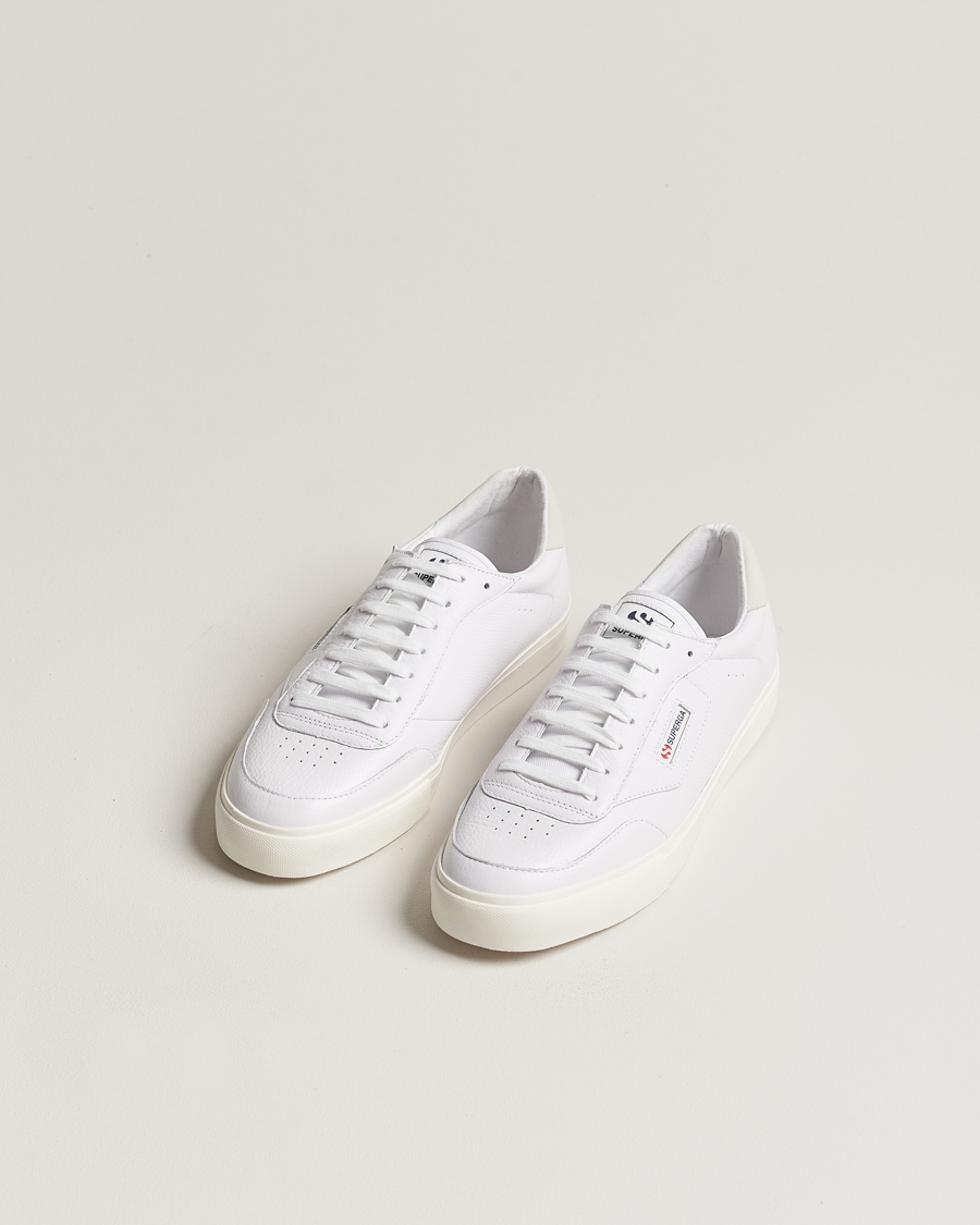 Superga trainers white leather clearance
