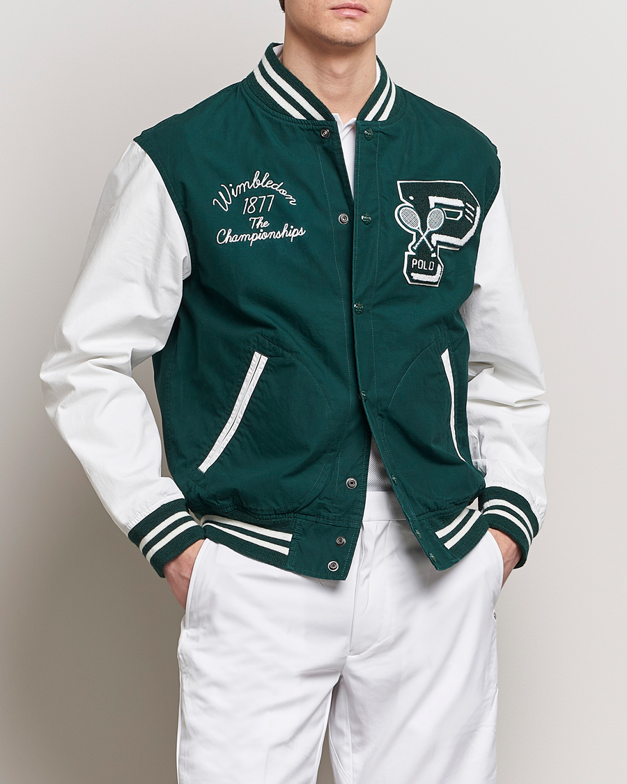 Herren |  | Polo Ralph Lauren | Wimbledon Bomber Jacket White/Moss Agate