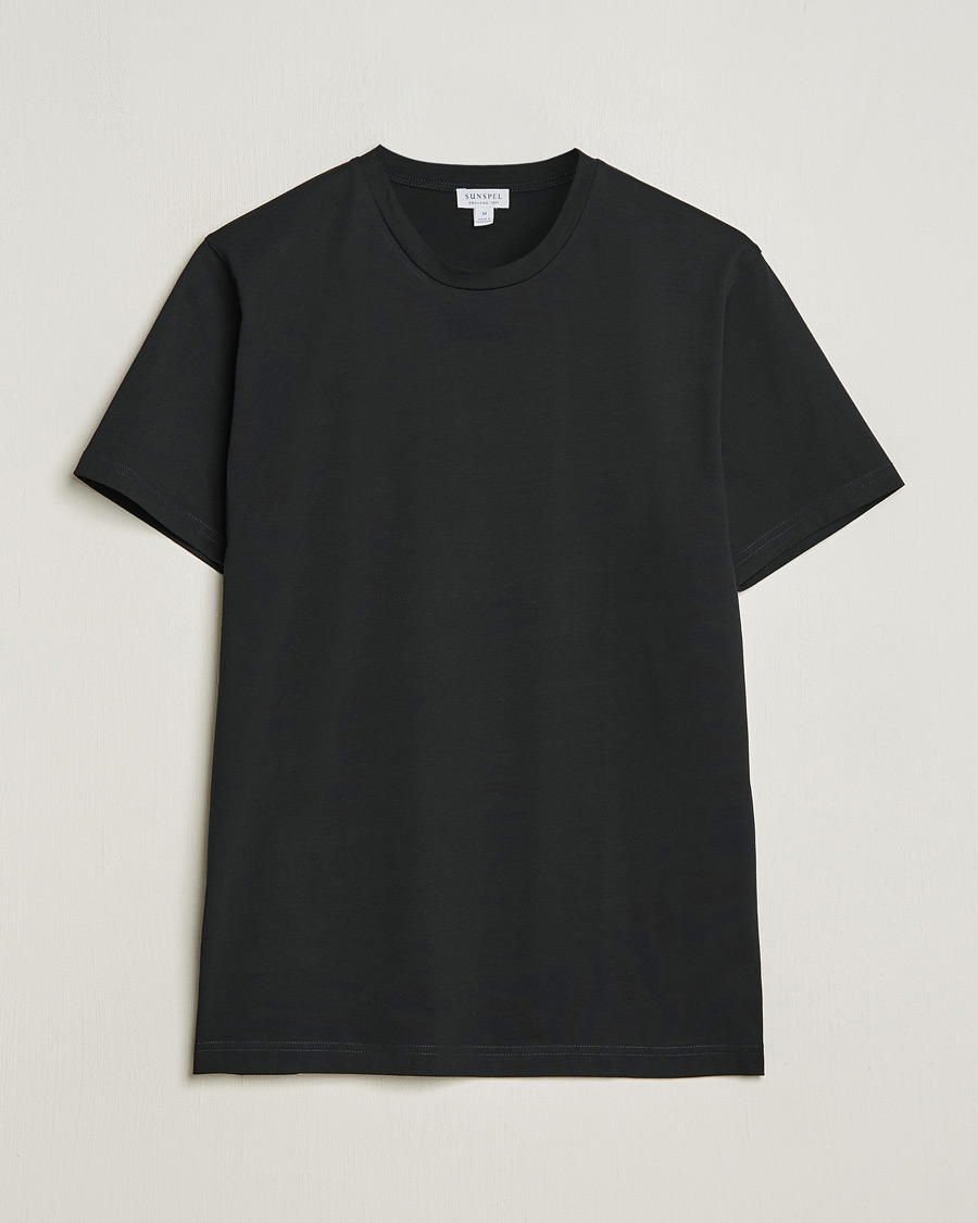 Herren | T-Shirts | Sunspel | Riviera Midweight T-Shirt Black