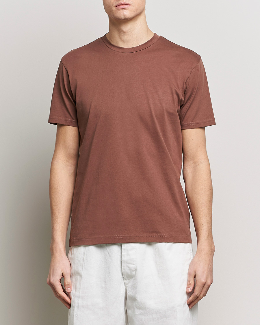 Herren | T-Shirts | Sunspel | Riviera Midweight Tee Brown